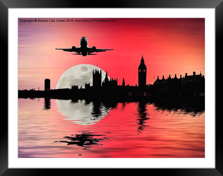  Night flight over London Framed Mounted Print by Sharon Lisa Clarke