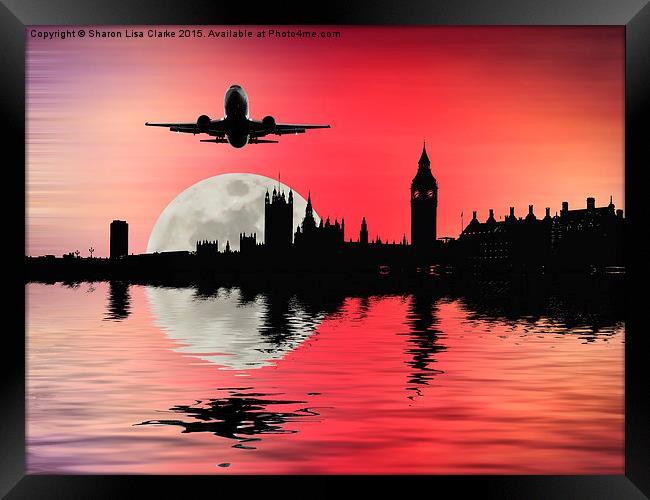  Night flight over London Framed Print by Sharon Lisa Clarke