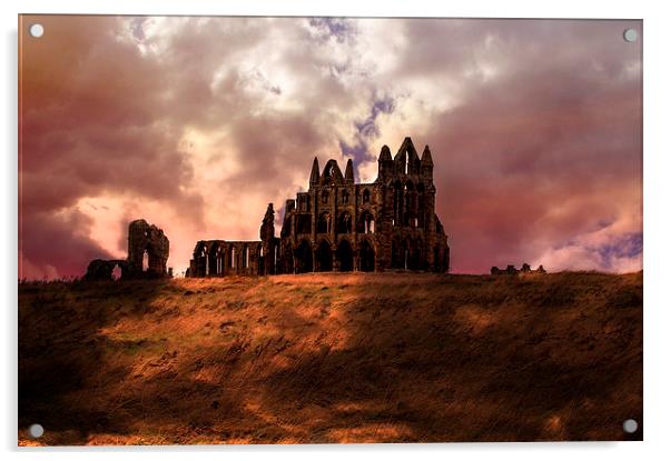  Whitby Abbey Acrylic by Tony Clement