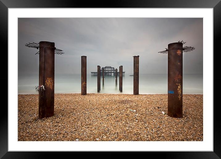  Brighton west pier remains Framed Mounted Print by Tony Bates