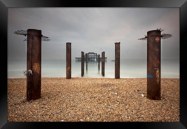  Brighton west pier remains Framed Print by Tony Bates