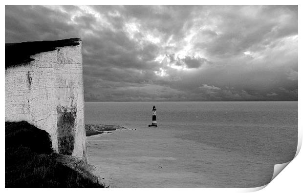  Lighthouse at Beachy Head Print by Charlotte Moon