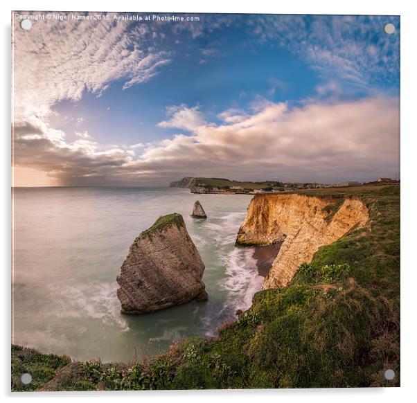 Freshwater Bay Panorama Acrylic by Wight Landscapes