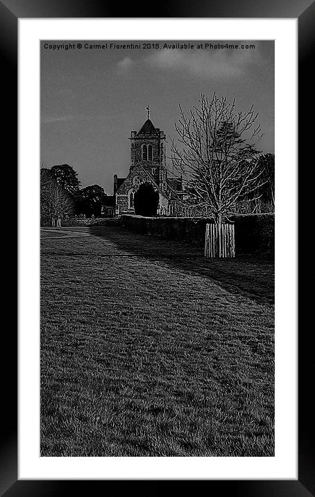  Village Church Framed Mounted Print by Carmel Fiorentini