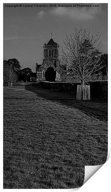  Village Church Print by Carmel Fiorentini