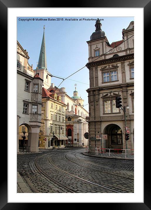 Prague City Streets Framed Mounted Print by Matthew Bates