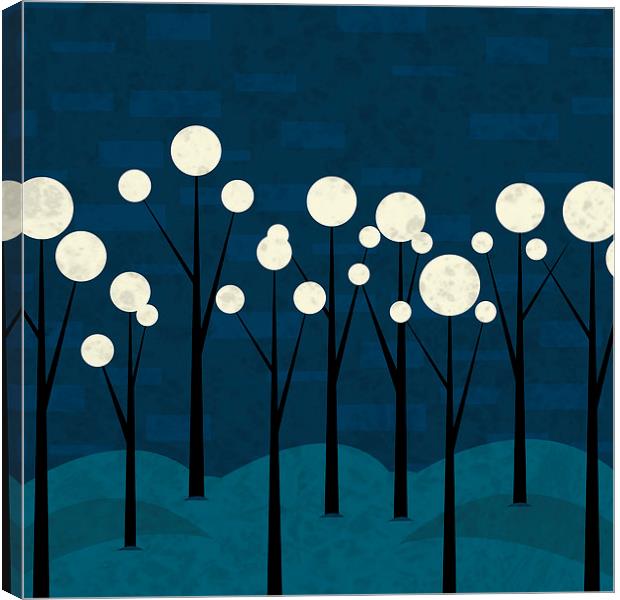 Moon Forest Canvas Print by Iveta S
