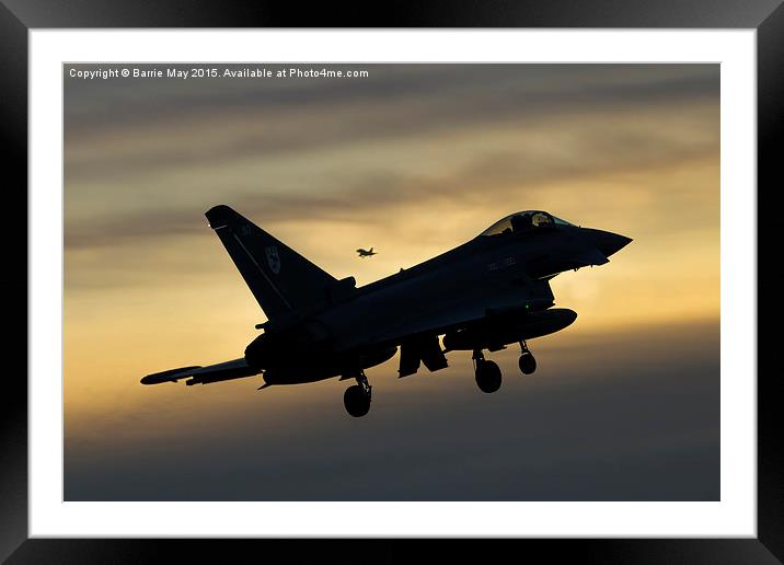 Eurofighter Typhoon - Sunset Approach Framed Mounted Print by Barrie May