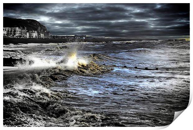 Storm approaching  Eastbourne  Print by sylvia scotting
