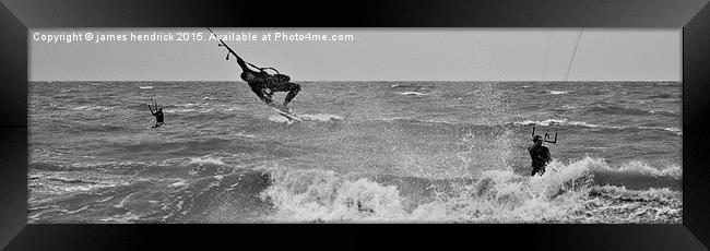  Kite surf panorama Framed Print by james hendrick