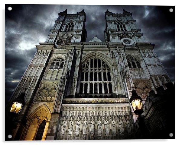  Westminster Abbey at night Acrylic by sylvia scotting