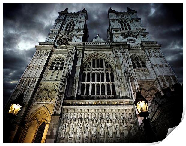  Westminster Abbey at night Print by sylvia scotting