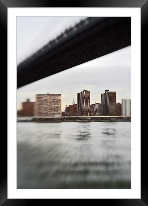 Manhattan view from Brooklyn Framed Mounted Print by Tom Hall