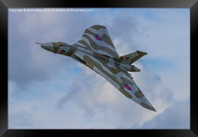 Vulcan XH558 Topside Framed Print by Barrie May