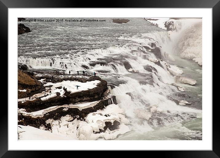 Gullfoss waterfall Iceland  Framed Mounted Print by mike cooper