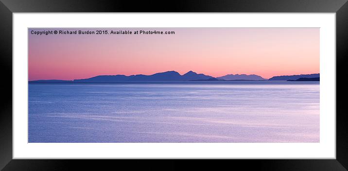 Sunrise over the Islands of Rhum & Sky Framed Mounted Print by Richard Burdon