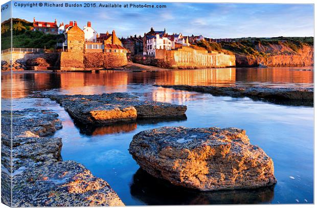  Dawn Light on Robin Hoods Bay Canvas Print by Richard Burdon