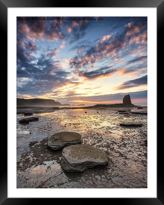  Summer Sunset at Saltwick bay Framed Mounted Print by Richard Burdon