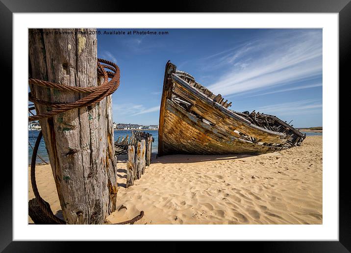  Shipwreck, Brittany Framed Mounted Print by simon pither
