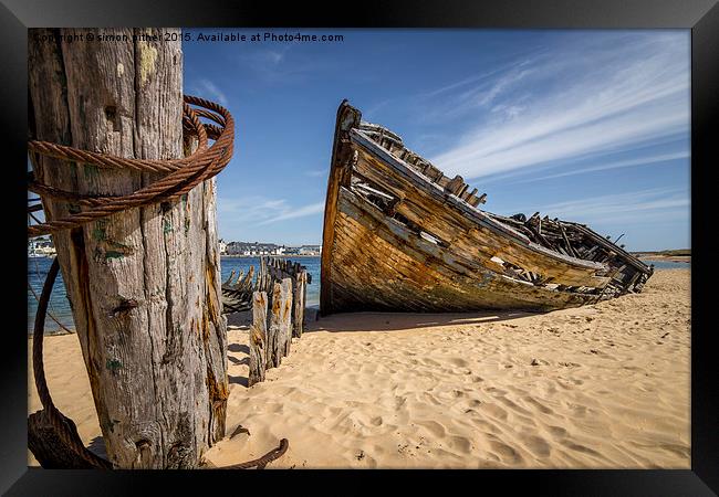  Shipwreck, Brittany Framed Print by simon pither