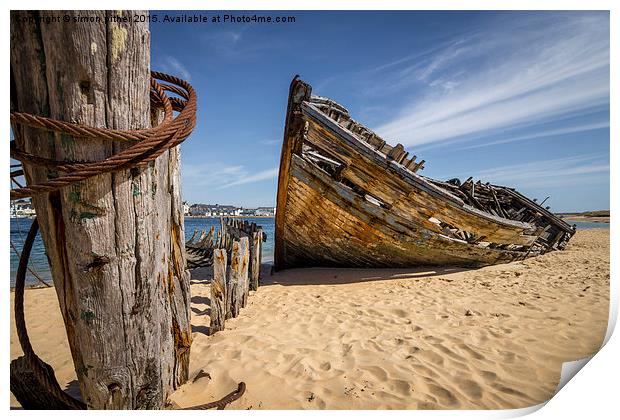  Shipwreck, Brittany Print by simon pither