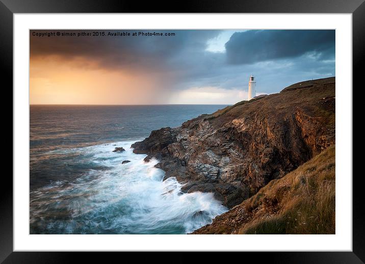 Trevose Head, Cornwall Framed Mounted Print by simon pither