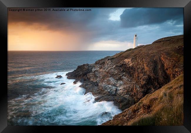  Trevose Head, Cornwall Framed Print by simon pither
