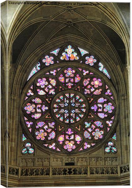  Prague Castle stained glass. Canvas Print by Matthew Bates