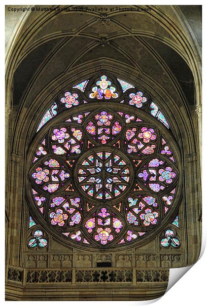 Prague Castle stained glass. Print by Matthew Bates