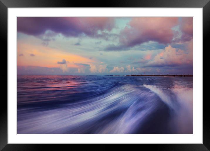 Sunset Wave. Maldives  Framed Mounted Print by Jenny Rainbow