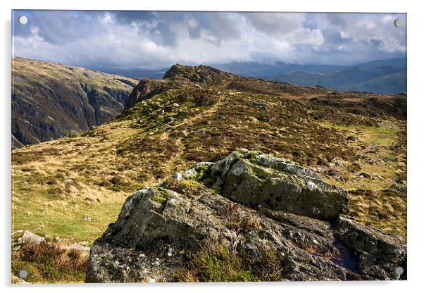  View From The Top Of Fleetwith Pike Acrylic by Gary Kenyon