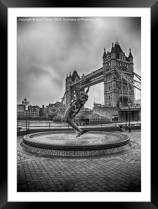  Girl with a Dolphin at Tower Bridge 2 Framed Mounted Print by Chris Thaxter