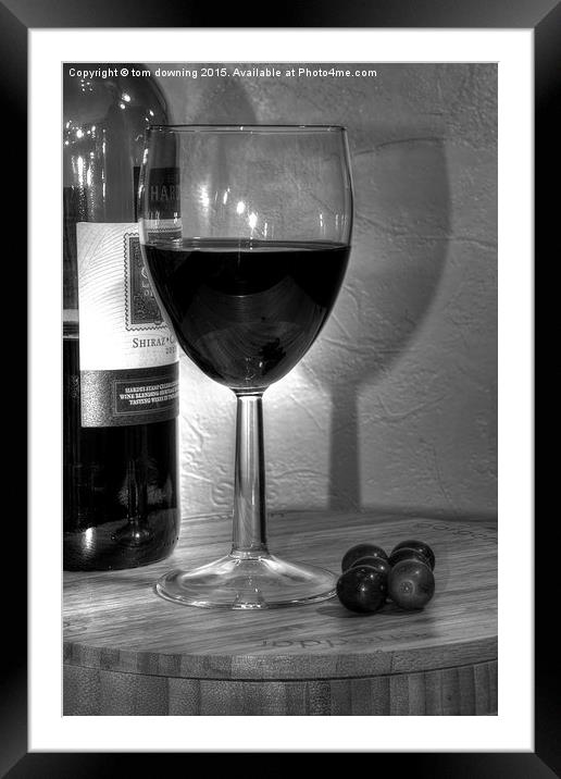  Red grapes for Red Wine B&W Framed Mounted Print by tom downing