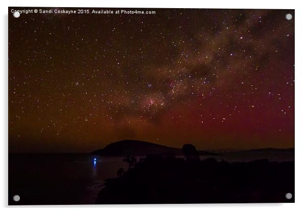  Milky Way With Aurora Colourings Acrylic by Sandi-Cockayne ADPS