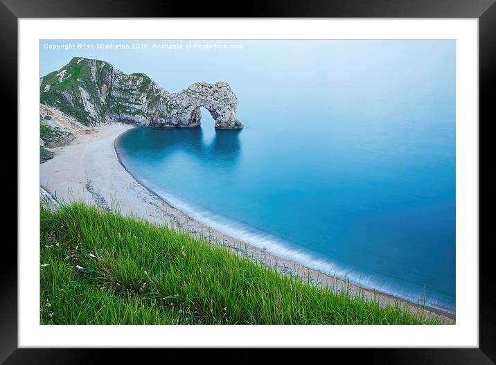 Durdle Door in the evening Framed Mounted Print by Ian Middleton