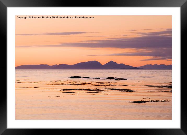 Rhum Sunset from Port na Ba Framed Mounted Print by Richard Burdon