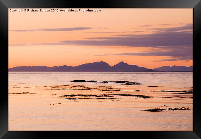 Rhum Sunset from Port na Ba Framed Print by Richard Burdon