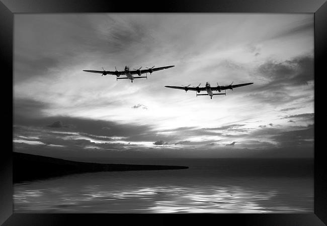 Lancasters Return Mono Version  Framed Print by J Biggadike