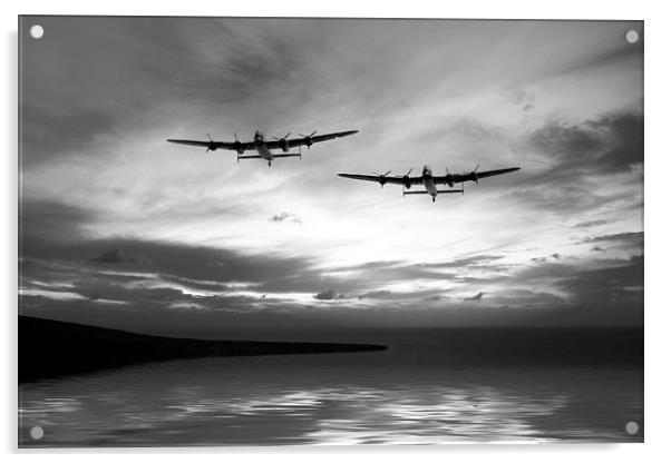 Lancasters Return Mono Version  Acrylic by J Biggadike
