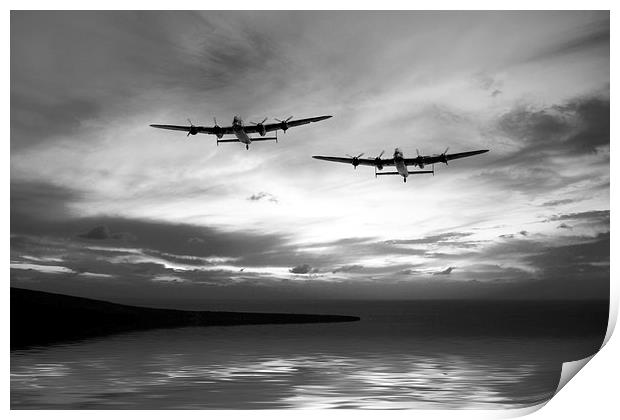 Lancasters Return Mono Version  Print by J Biggadike
