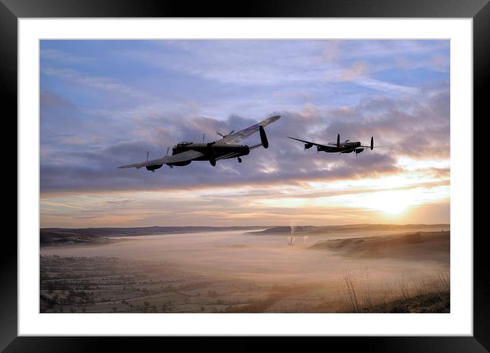 Lancasters Over The Valley  Framed Mounted Print by J Biggadike
