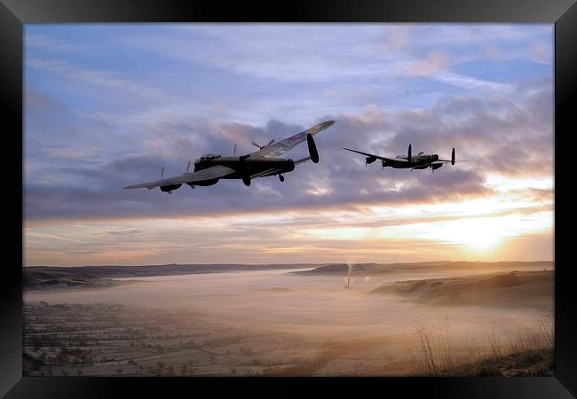 Lancasters Over The Valley  Framed Print by J Biggadike