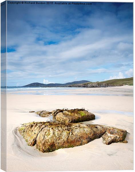 Traigh Iar beach, Isle of Harris Canvas Print by Richard Burdon