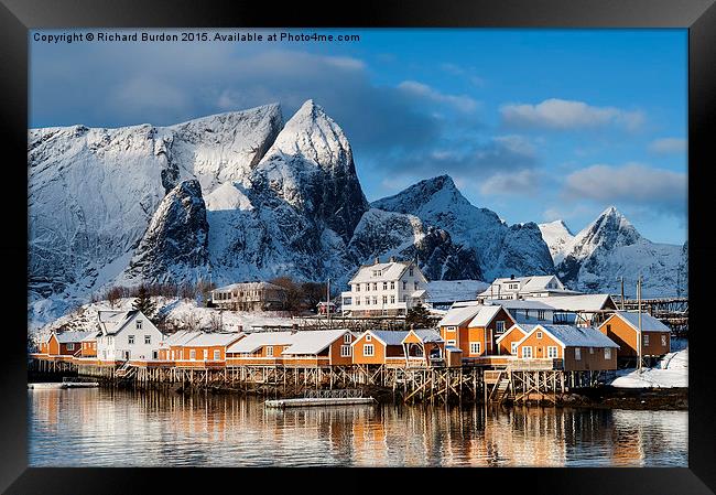  Sakrisoy village, Lofoten islands Framed Print by Richard Burdon