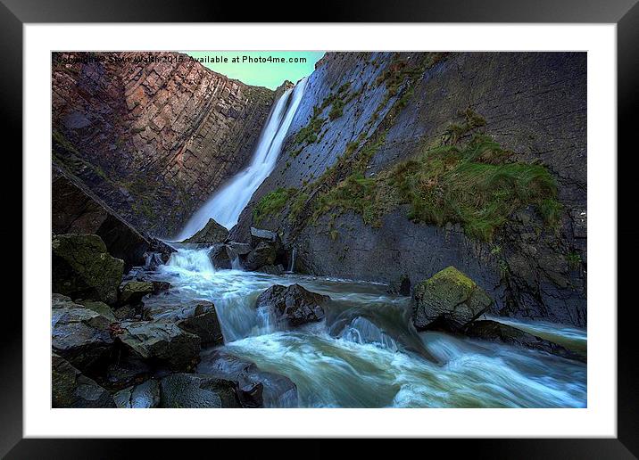  Speke's Mill Mouth waterfall. Framed Mounted Print by Steve Walsh