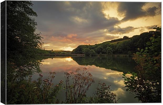  Lower Slade Reservoir Canvas Print by Dave Wilkinson North Devon Ph