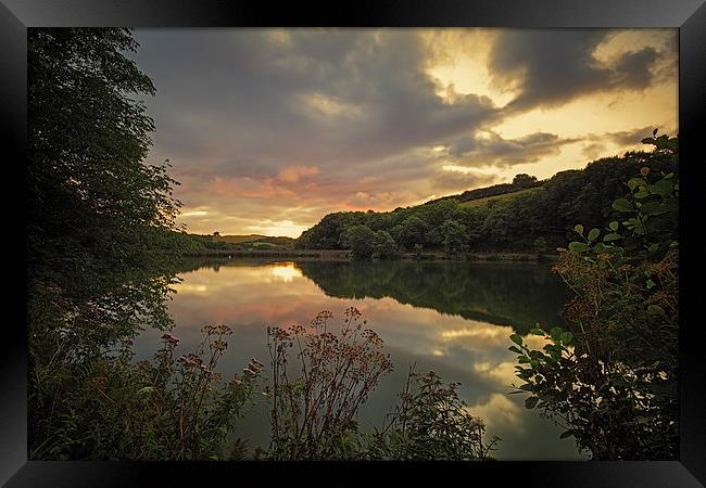  Lower Slade Reservoir Framed Print by Dave Wilkinson North Devon Ph