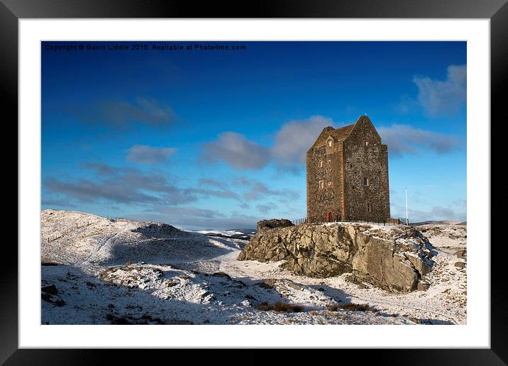  Smailholm Tower in the Snow Framed Mounted Print by Gavin Liddle