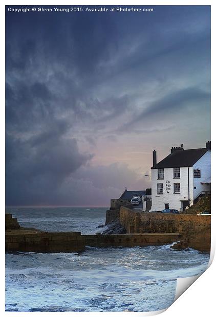 Storm over PorthLeven Print by Carol Young