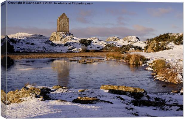  Smailholm Tower in the Snow 2 Canvas Print by Gavin Liddle